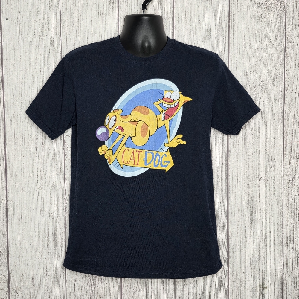 Nickelodeon CatDog Graphic Tee Dark Blue T-Shirt, sz Large